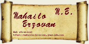 Mahailo Brzovan vizit kartica